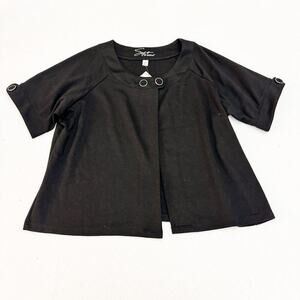 Avenue Black Soft Knit Cardigan Sweater Button Accents Size 18/20 NWT